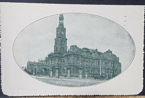 Australia Letter card 1d Kangaroo Die 2 Sydney Town Hall used LC 16.133