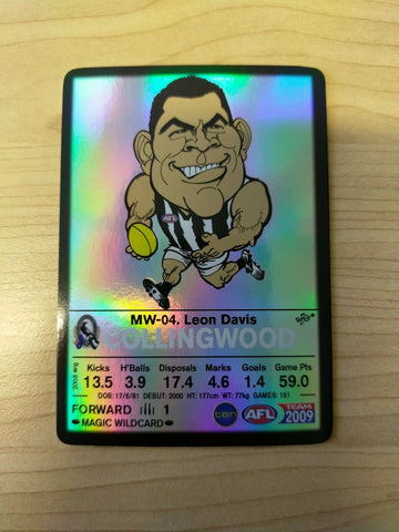 2009 Teamcoach Magic Wildcard Printing Error Card Leon Davis Collingwood