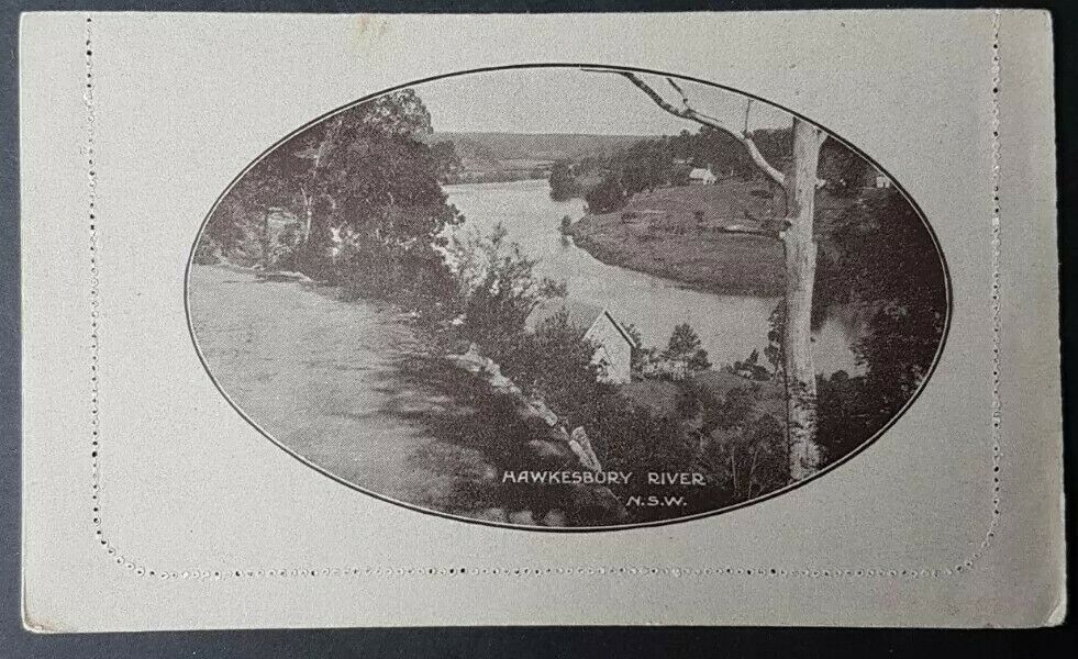 Australia Letter card 1½d KGV Hawkesbury River NSW  LC 44-62 used