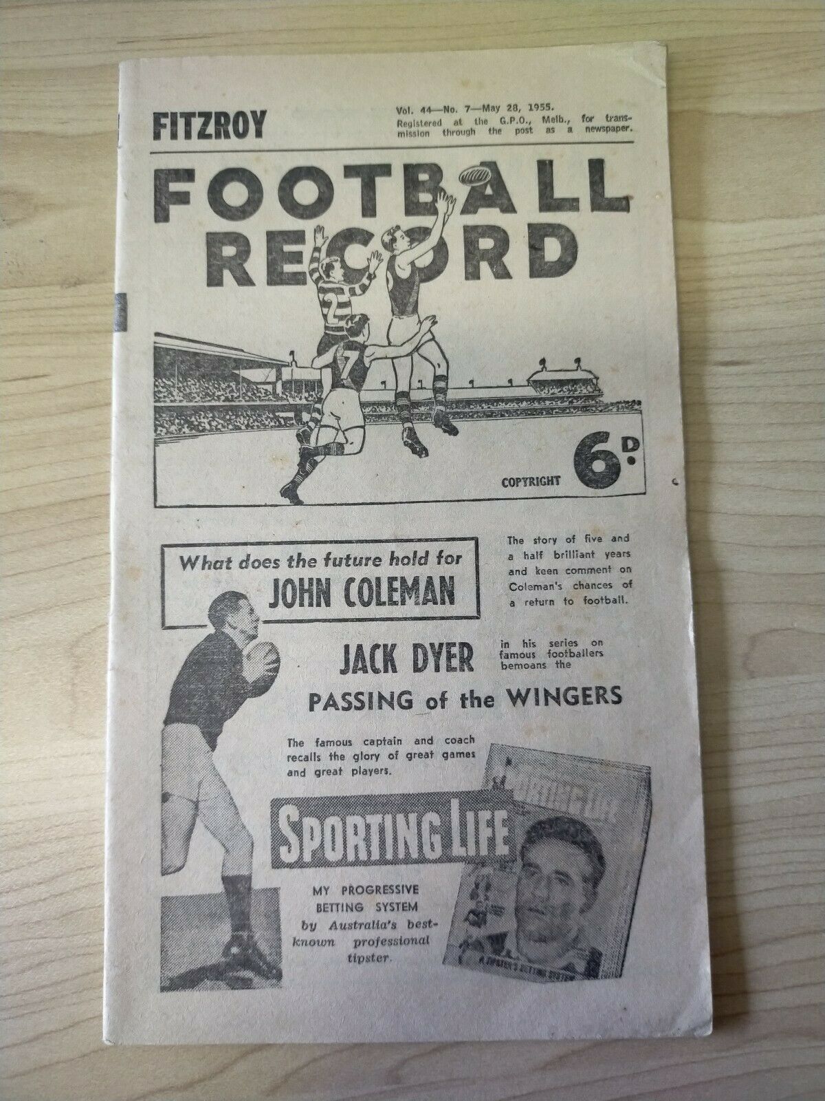 VFL 1955 May 28 Football Record Fitzroy v Collingwood