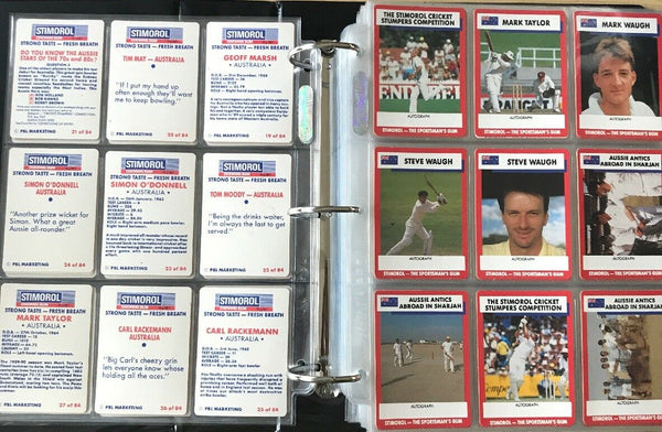 Stimorol 90-91 Aus, Eng And NZ Cricket Cards Ashes And World Series Complete Set