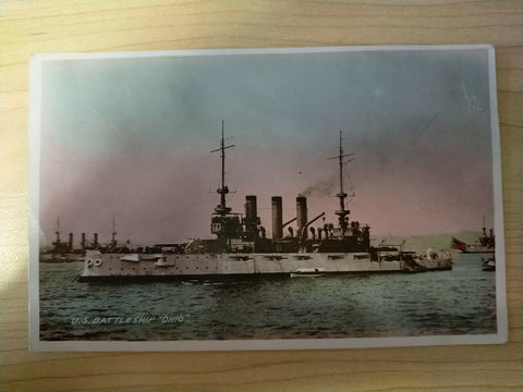 American Vintage US Battleship Ohio Photograph Postcard