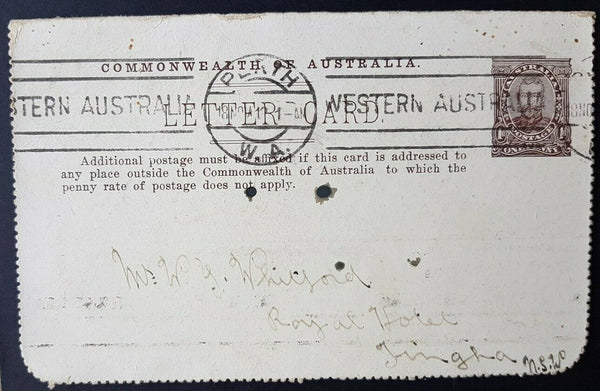 Australia Letter Card 1d full face KGV Wool Carting Qld U sheep horses LC11-141D