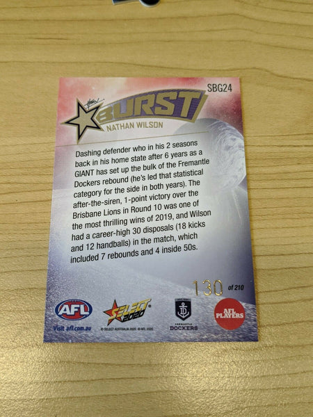 2020 AFL Footy Stars Galactic Burst Nathan Wilson Fremantle 130/210