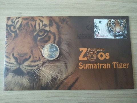 2012 Australian $1 Australian Zoos Sumatran Tiger PNC 1st Day Issue