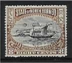 North Borneo Malayan States SG 103a 8c canoe ship Perf 14½ -15 Used