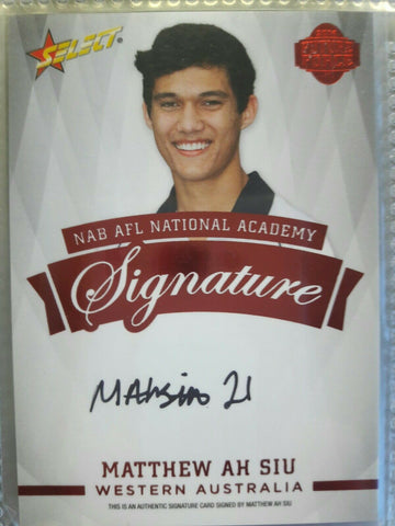 Mathew Ah Siu Signature 2014 select future forces 118/200