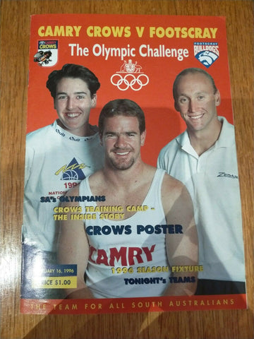 1996 Feb 16 Olympic Challenge Camry Crows v Footscray Souvenir Football Record