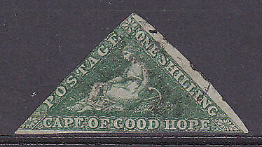 Cape of Good Hope South Africa SG 21 1/- bright emerald-green Triangle Used