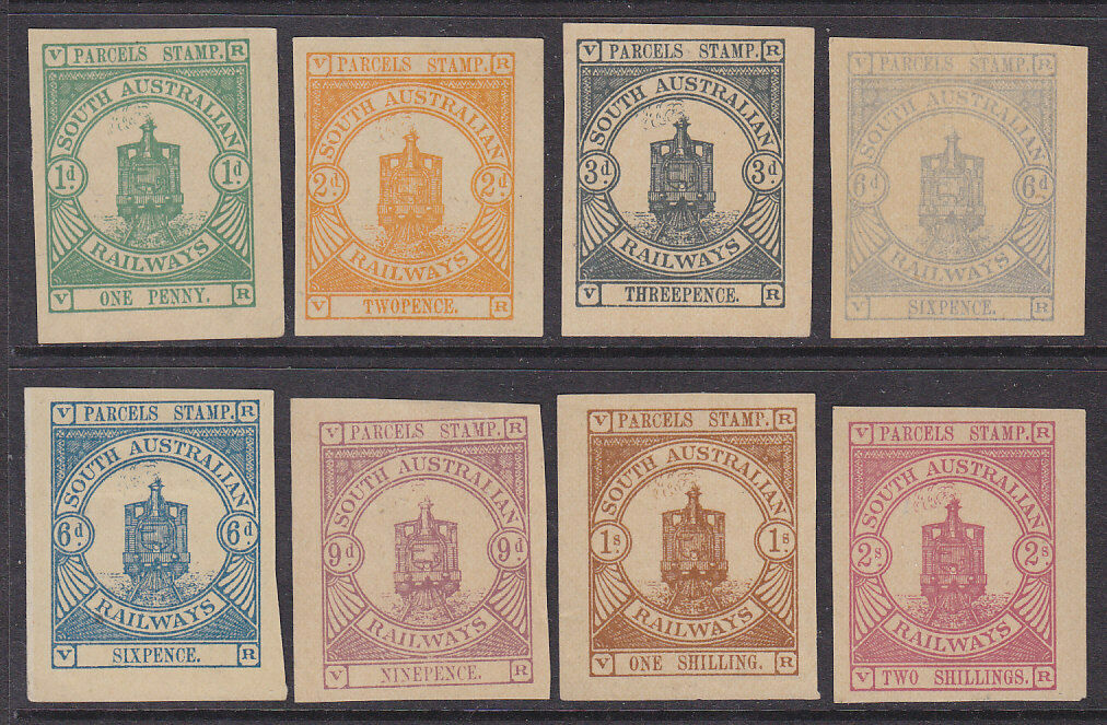 SA Australian States Railways trains Parcel Stamps Plate Proofs set of 8