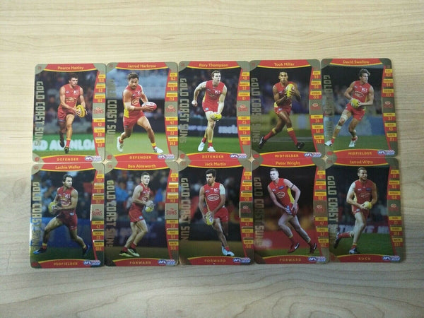 2019 Teamcoach Gold Gold Coast Team Set Of 10 Cards