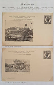 Queensland Postcard, 1½d View of works Mount Morgan gold mine,1½d Loading Cane.