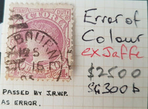 Victoria Australian States 4d Magenta Error of Colour SG 300b ex Jaffe Used