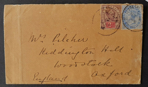 Sarawak + Straits Settlements 1892 combination cover + letter from Rajah Brooke