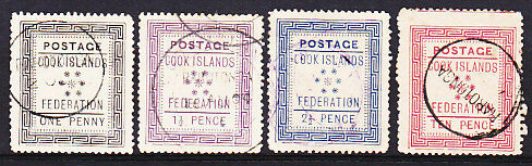 Cook Islands Pacific Islands New Zealand SG 1-4 1892 stars constellation Set Use