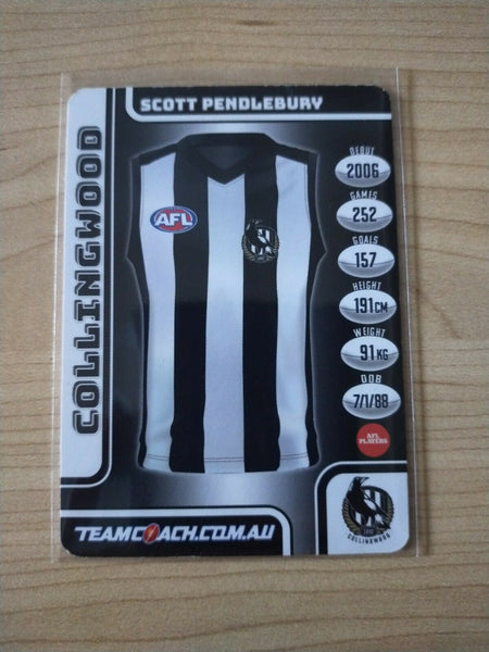 2018 Teamcoach Scott Pendlebury Collingwood Football Card Hand Signed