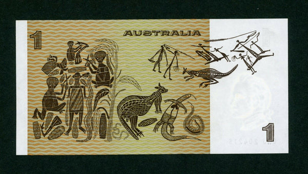 Australia R76c Mc108 One Dollar $1 Knight/Wheeler Side Thread Uncirculated Note