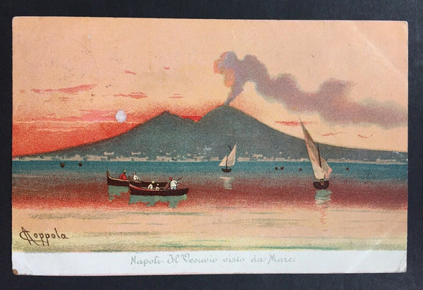 China- Incoming Mail. 1904 Naples PPC To Shanghai Deutsch Seepost Cancel