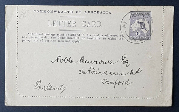 Australia Letter Card - GB 1d Kangaroo Lorne Victoria beach used ACSC LC 14 -72D