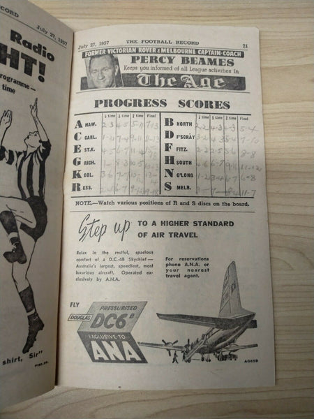 VFL 1957 July 27 Football Record Collingwood v Geelong