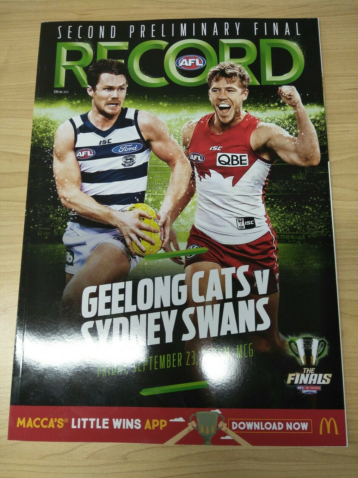 2016 AFL Football Record 2nd Preliminary Final Geelong v Sydney