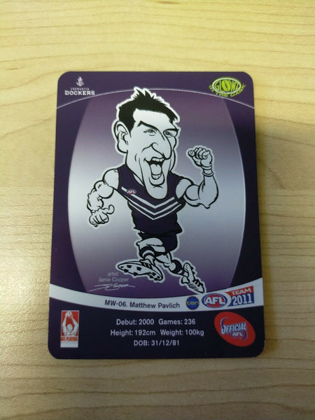 2011 Teamcoach Magic Wildcard Printing Error Card Matthew Pavlic Fremantle