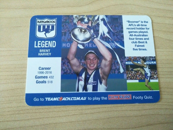 2018 AFL Teamcoach Footy Flipz Card North Melbourne Ben Brown/Brent Harvey