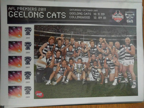 Australia SES Special Sheet - AFL Football Premiers 2011 Geelong Cats