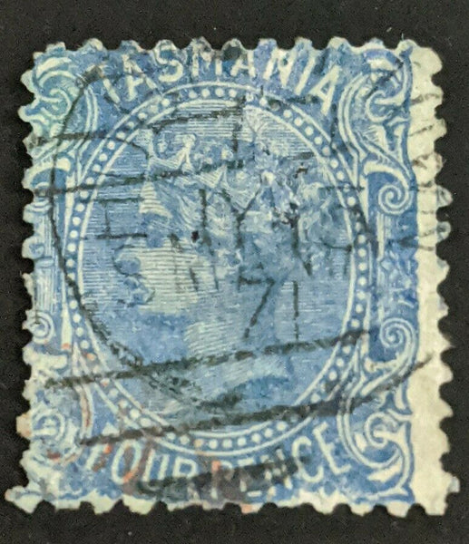 Tasmania Australian States SG 130 4d blue side face Used Stamp
