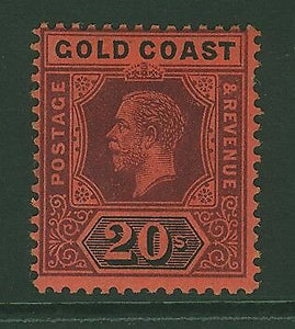 Gold Coast SG 84 20/- purple and black/red KGV Very fine Mint Unhinged