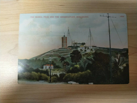 Hong Kong Vintage Postcard The Signal Peak and The Observatory Hong Kong