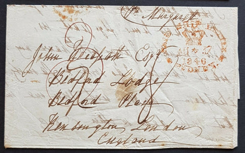 NSW Pre stamp entire Sydney 4 -8-1846 to London with red arrival stamp 20-12-46