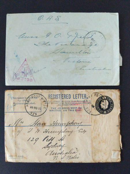 Australia NZ Gallipoli Egypt Palestine WW1 Stationary PO group 8 postcards home