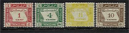 Trengganu Malayan States SG D1/4 Postage Due Set of 4 MUH