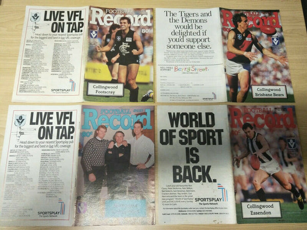 Lot Of 1987 VFL Football Records Collingwood Games x 20