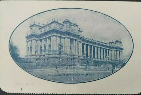 Australia Letter card 1d KGV Parliament House Melbourne Victoria vertical fold