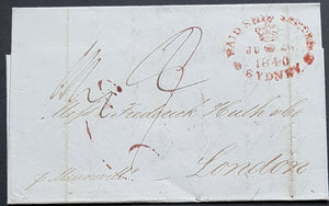 NSW Pre stamp ship letter Sydney Ju 4 1840 to London. S No.1.1840