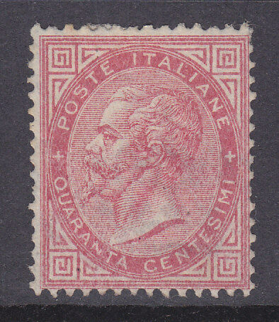 Italy SG 14 1863 40c red Mint no gum