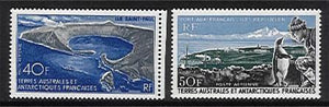 French Antarctic Territory TAAF SG 45/6 St Paul volcano, Kerguelen penguin 2 MUH