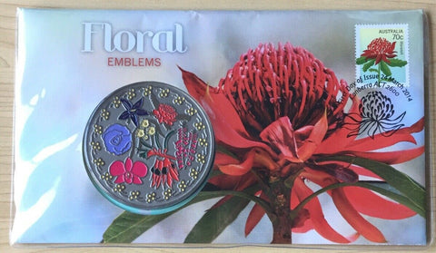 Australia - 2014 Floral Emblems Waratah Medallion PNC/FDC - Limited Ed.