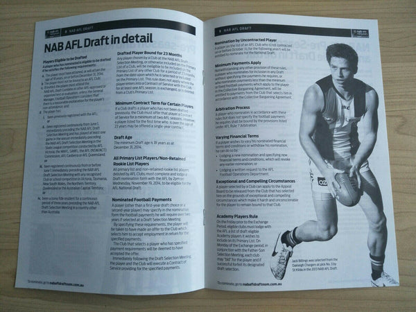 2014 Nov-Dec NAB AFL Draft Football Record