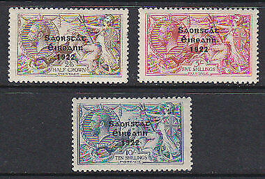 Ireland overprinted on GB, 2/6, 5/- and 10/- Seahorses SG 86-8 MLH