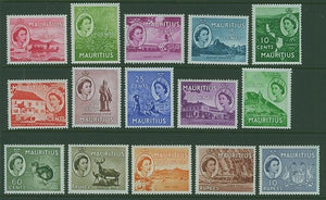 Mauritius SG 293-306 QE11 set (15) Mint Unhinged canoes birds animals waterfalls