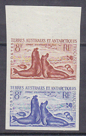 French Antarctic Territory TAAF SG 9 8f Seal, Progressive colour proof pair