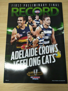 2017 AFL Football Record 1st Preliminary Final Adelaide v Geelong