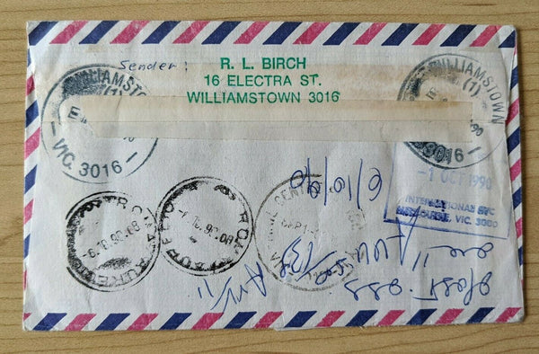 Australia Air Mail to Italy Returned to Sender with Italian & Australian Stamps