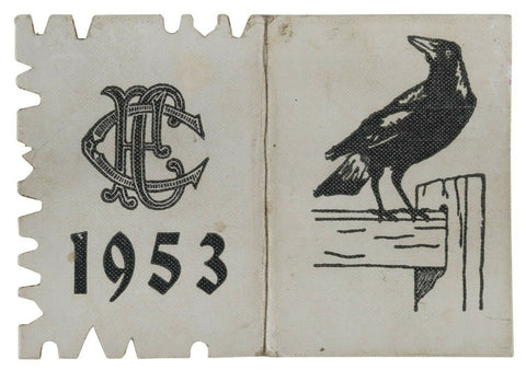 VFL 1953 Collingwood MEMBER'S Membership SEASON TICKET (PREMIERSHIP YEAR) Lovely