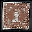 Nova Scotia Canada SG 1 1d red-brown Imperf MH