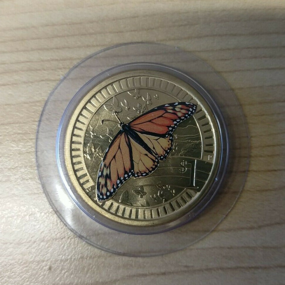 Australia 2012 Perth Mint $1 One Dollar P Mintmark Coloured Butterfly Coin No Card