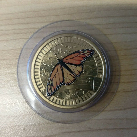 Australia 2012 Perth Mint $1 One Dollar P Mintmark Coloured Butterfly Coin No Card